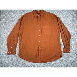 Façonnable Mens Shirt XL Rust Orange 100% Cotton French Designer